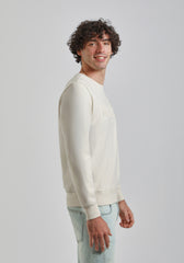 Felpa girocollo con stampa a rilievo|Colore:Ecrù