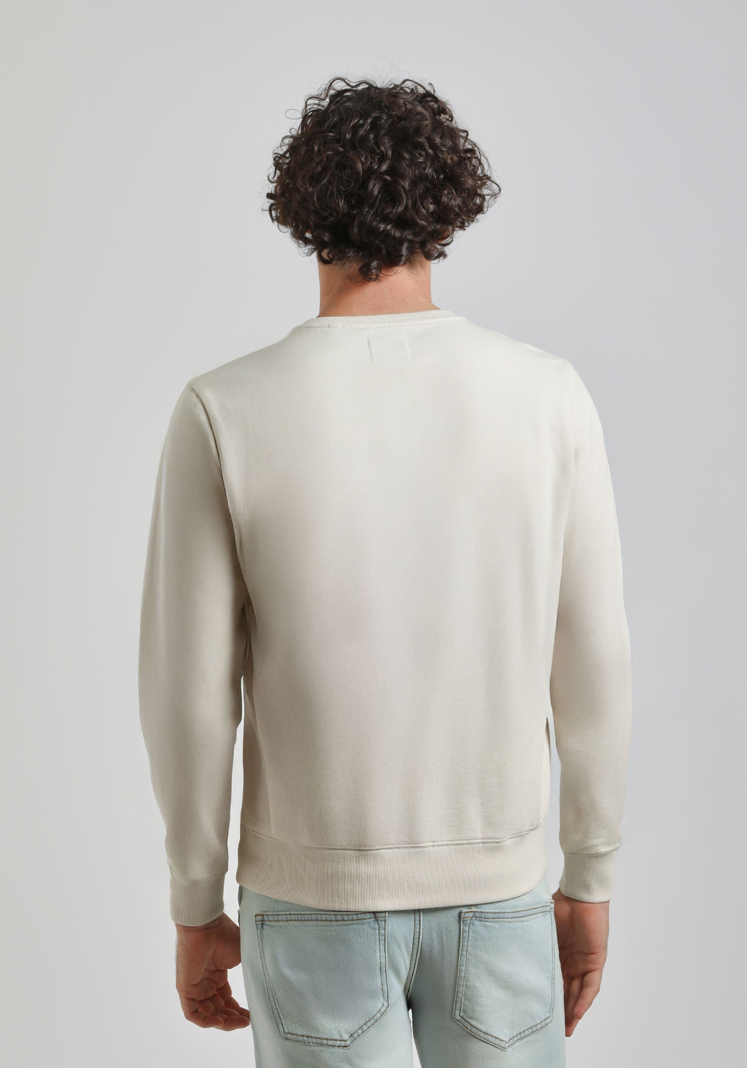 Felpa girocollo con stampa a rilievo|Colore:Ecrù