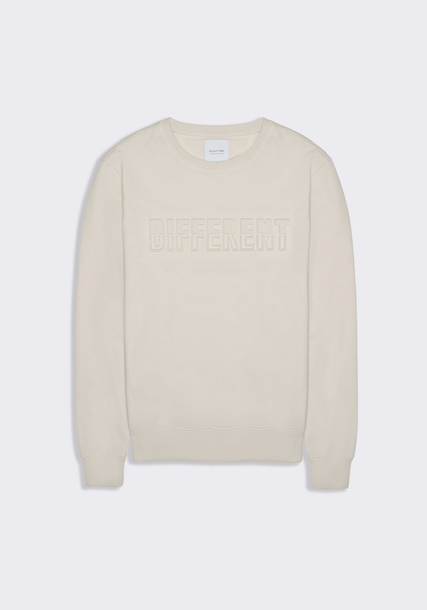 Felpa girocollo con stampa a rilievo|Colore:Ecrù