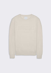 Felpa girocollo con stampa a rilievo|Colore:Ecrù