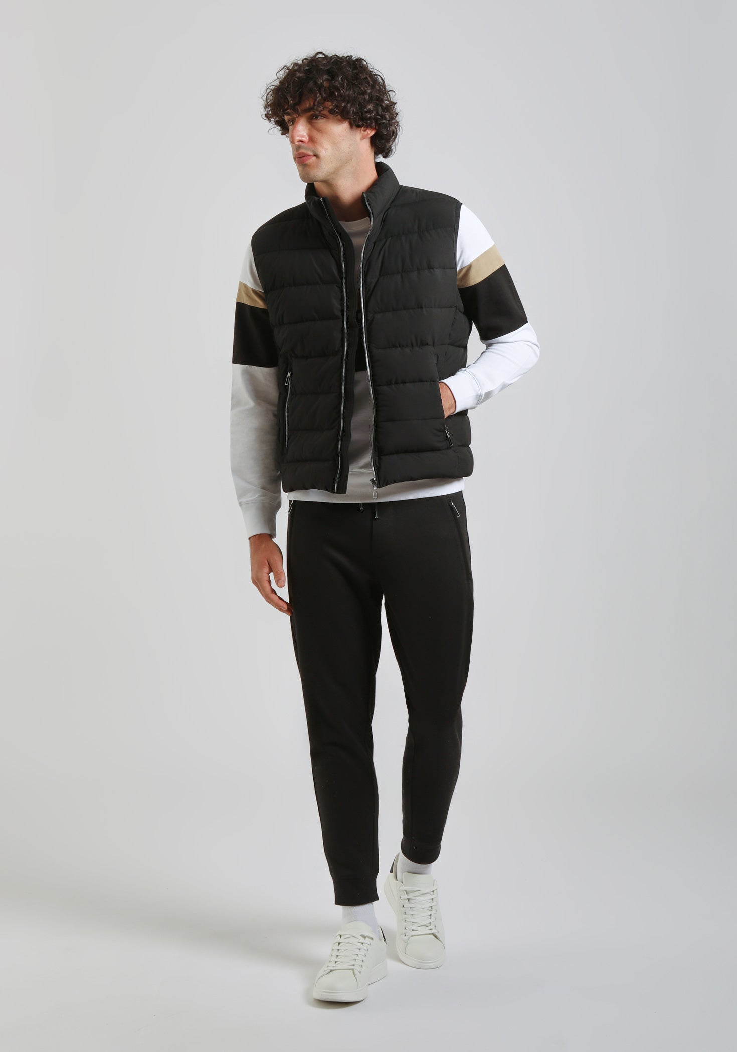 Smanicato imbottito in tessuto tecnico|Colore:Nero