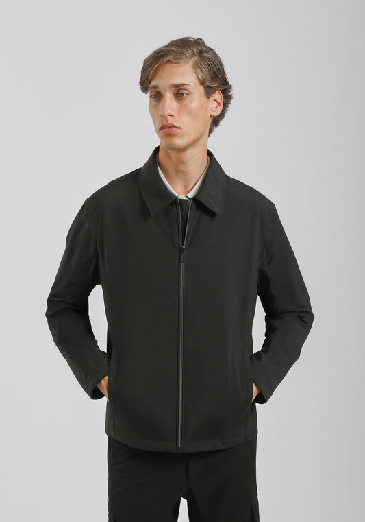 GIUBBOTTO COLLO CAMICIA IN TESSUTO TECNICO|Colore:Nero