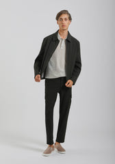 GIUBBOTTO COLLO CAMICIA IN TESSUTO TECNICO|Colore:Nero