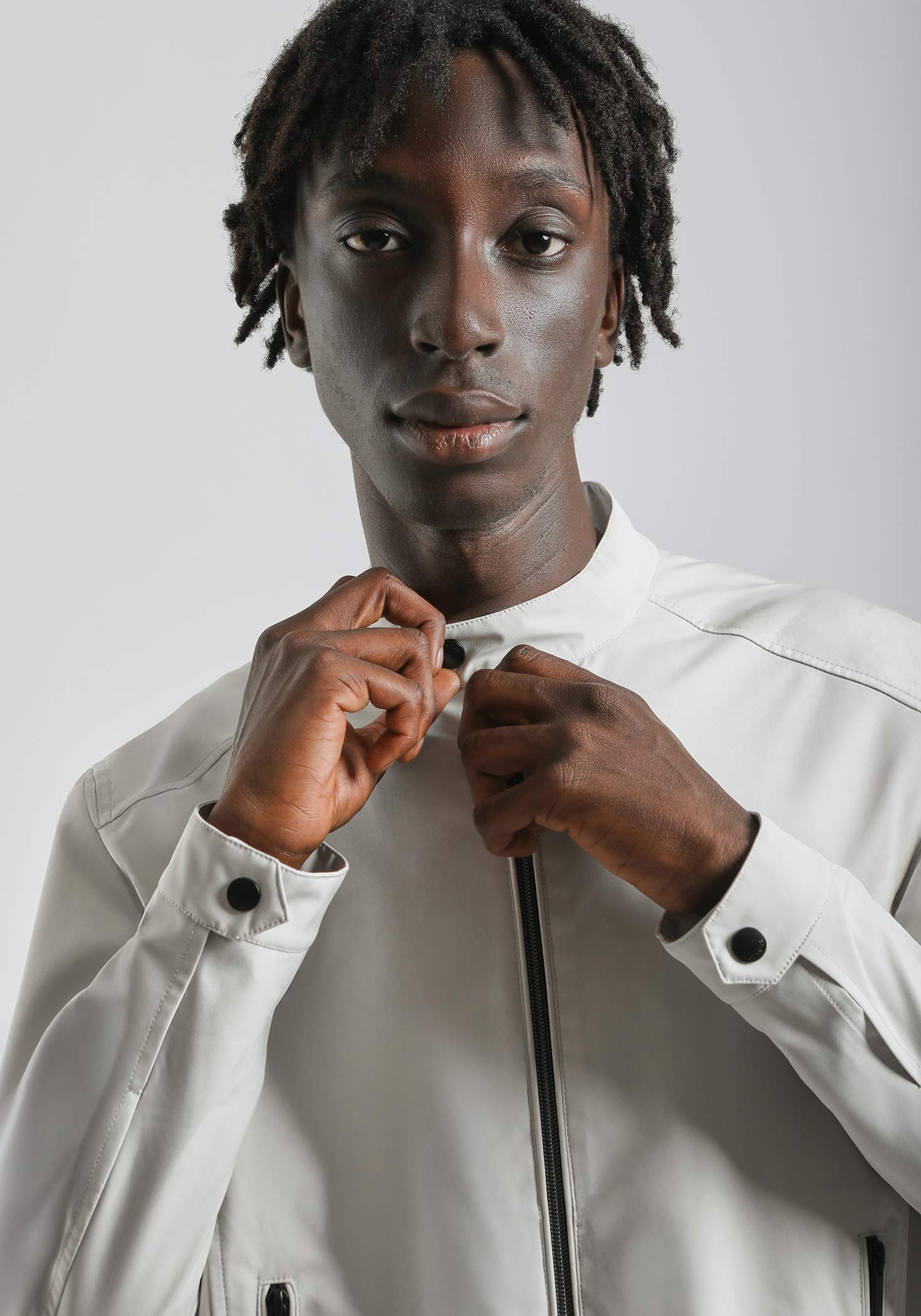 Giubbotto biker in tessuto tecnico|Colore:Off white