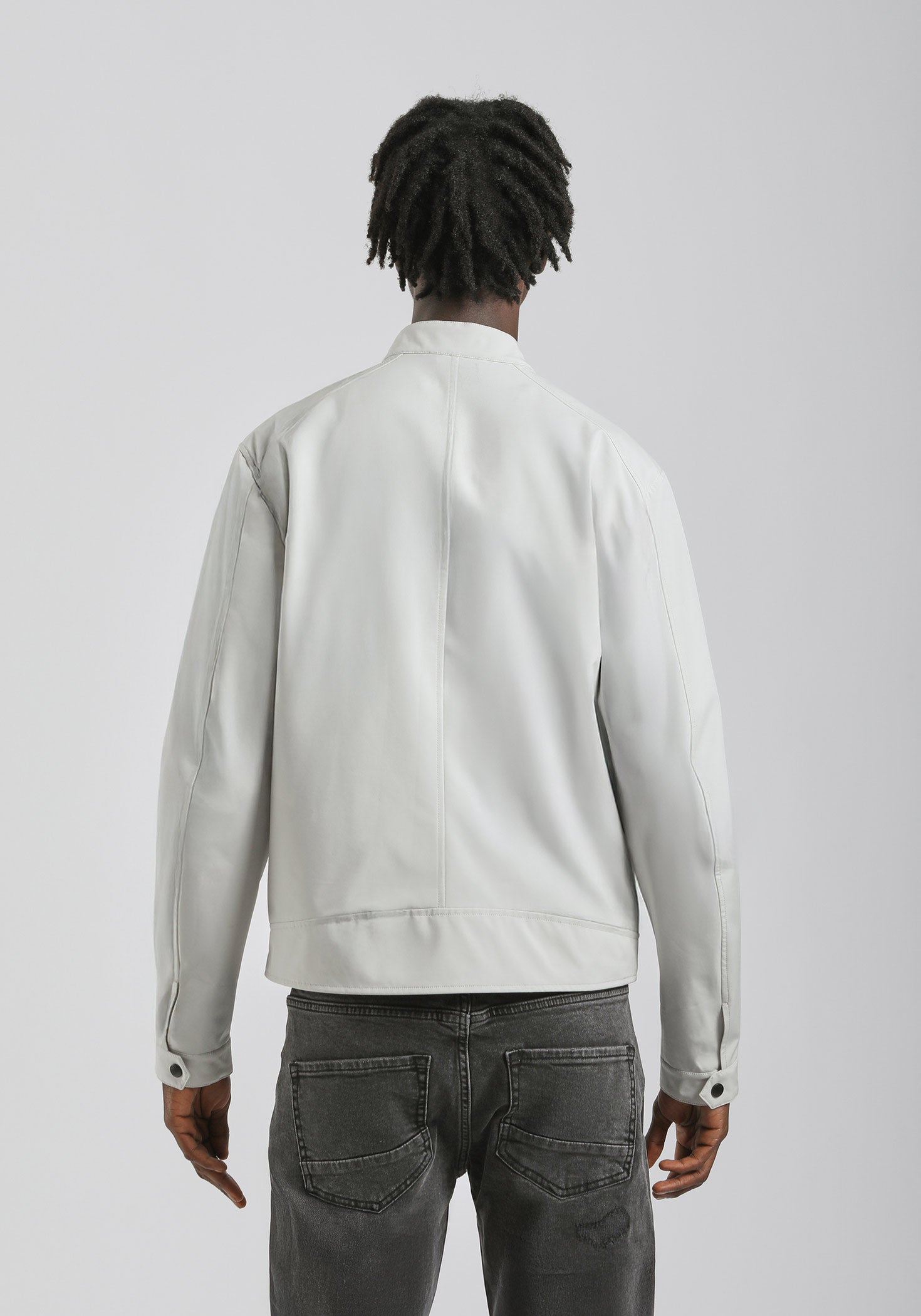 Giubbotto biker in tessuto tecnico|Colore:Off white