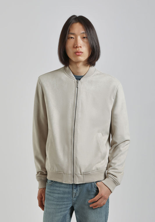 Giubbotto bomber effetto camoscio|Colore:Ghiaccio