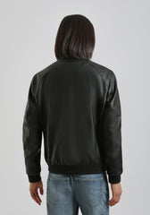 Giubbotto lupetto effetto pelle|Colore:Nero