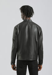 Giubbotto biker effetto pelle|Colore:Nero