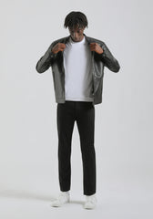 Giubbotto biker effetto pelle|Colore:Nero