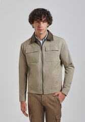 Giacca camicia in cotone|Colore:Sabbia