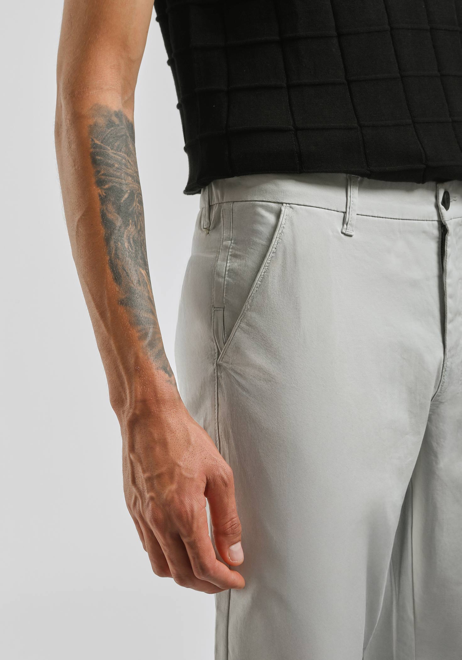 Pantaloni chino in cotone|Colore:Ghiaccio