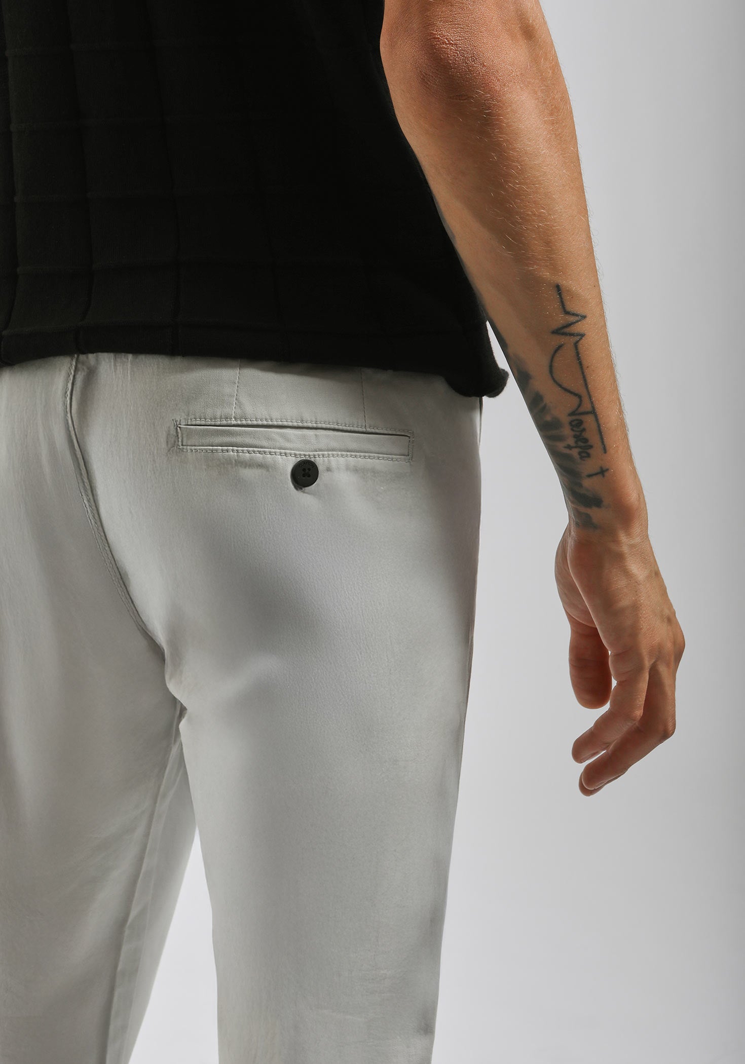 Pantaloni chino in cotone|Colore:Ghiaccio