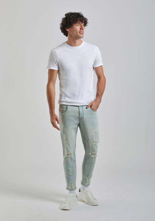 Jeans skinny fit con strappi|Colore:Jeans