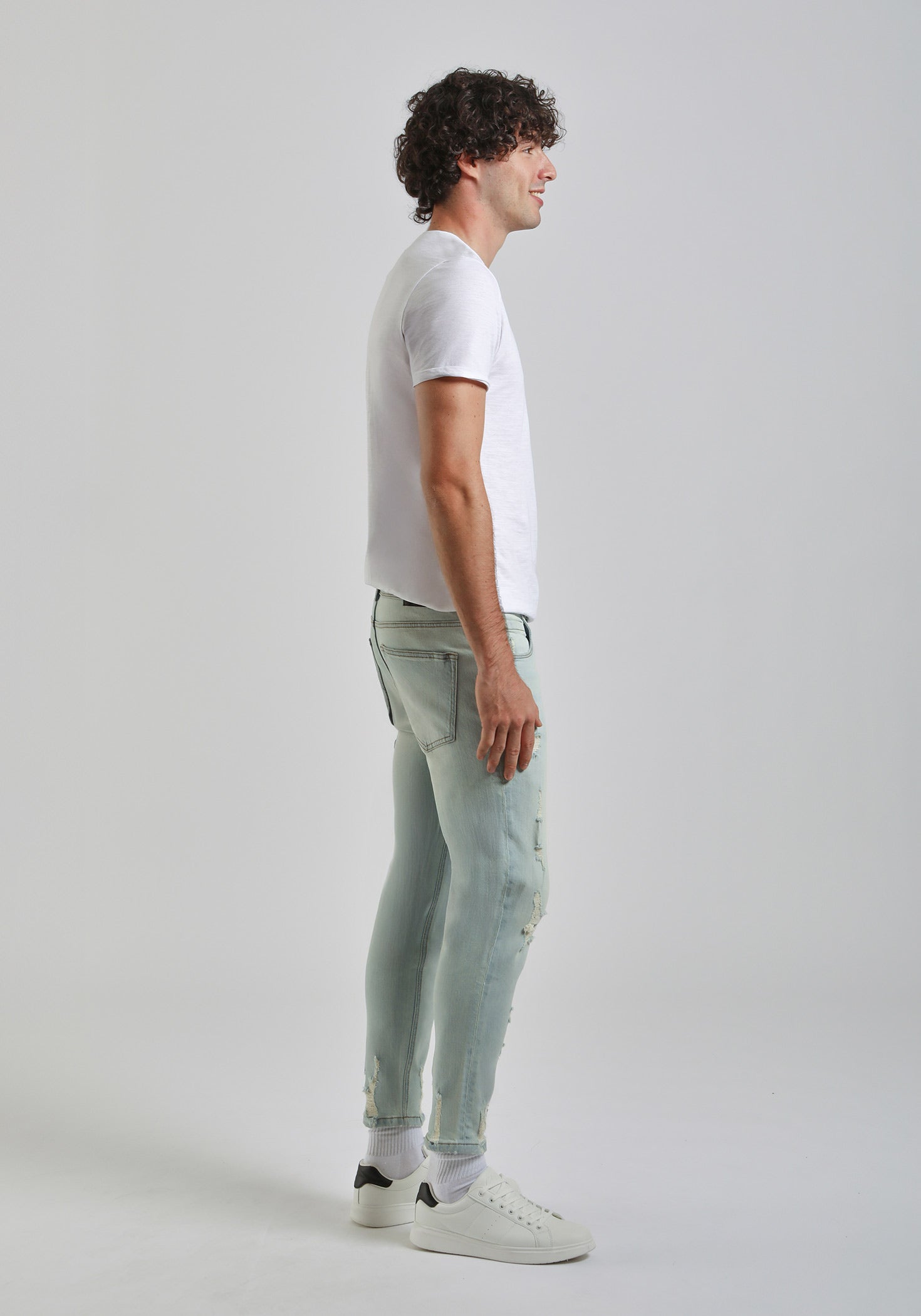 Jeans skinny fit con strappi|Colore:Jeans