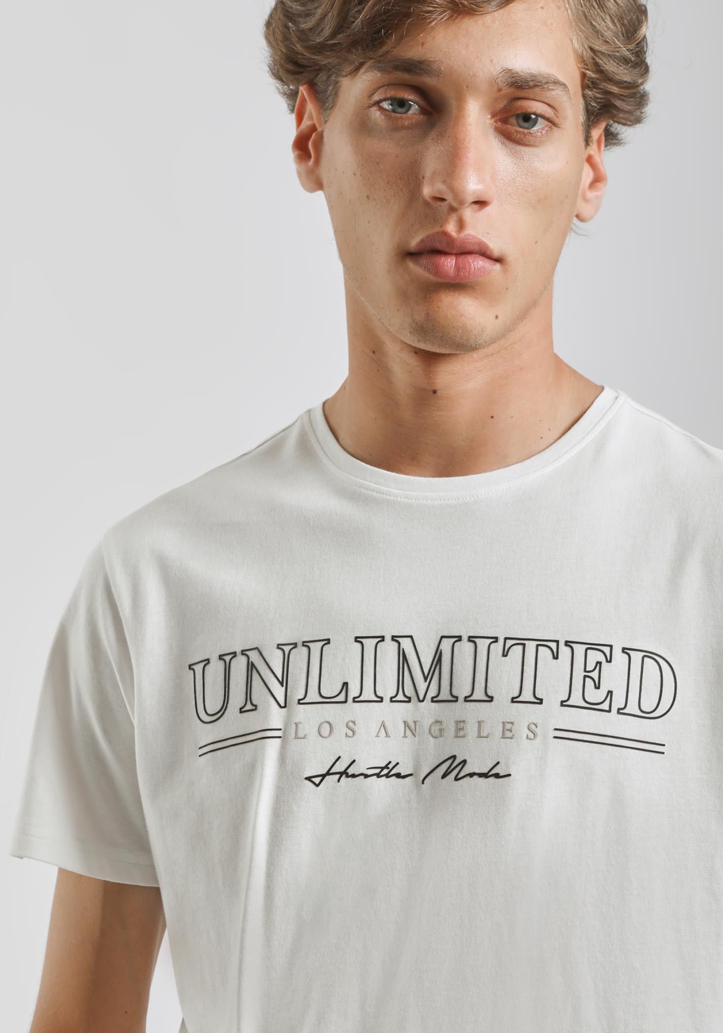 T-shirt 100% cotone con stampa|Colore:Off white