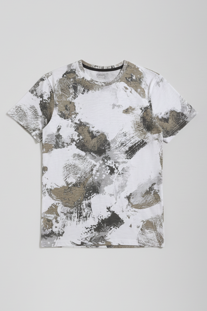 T-shirt fantasia 100% cotone|Colore:Bianco