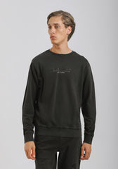 Felpa girocollo con stampa|Colore:Nero