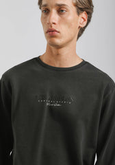 Felpa girocollo con stampa|Colore:Nero