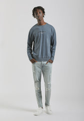 Felpa girocollo con stampa|Colore:Ciano