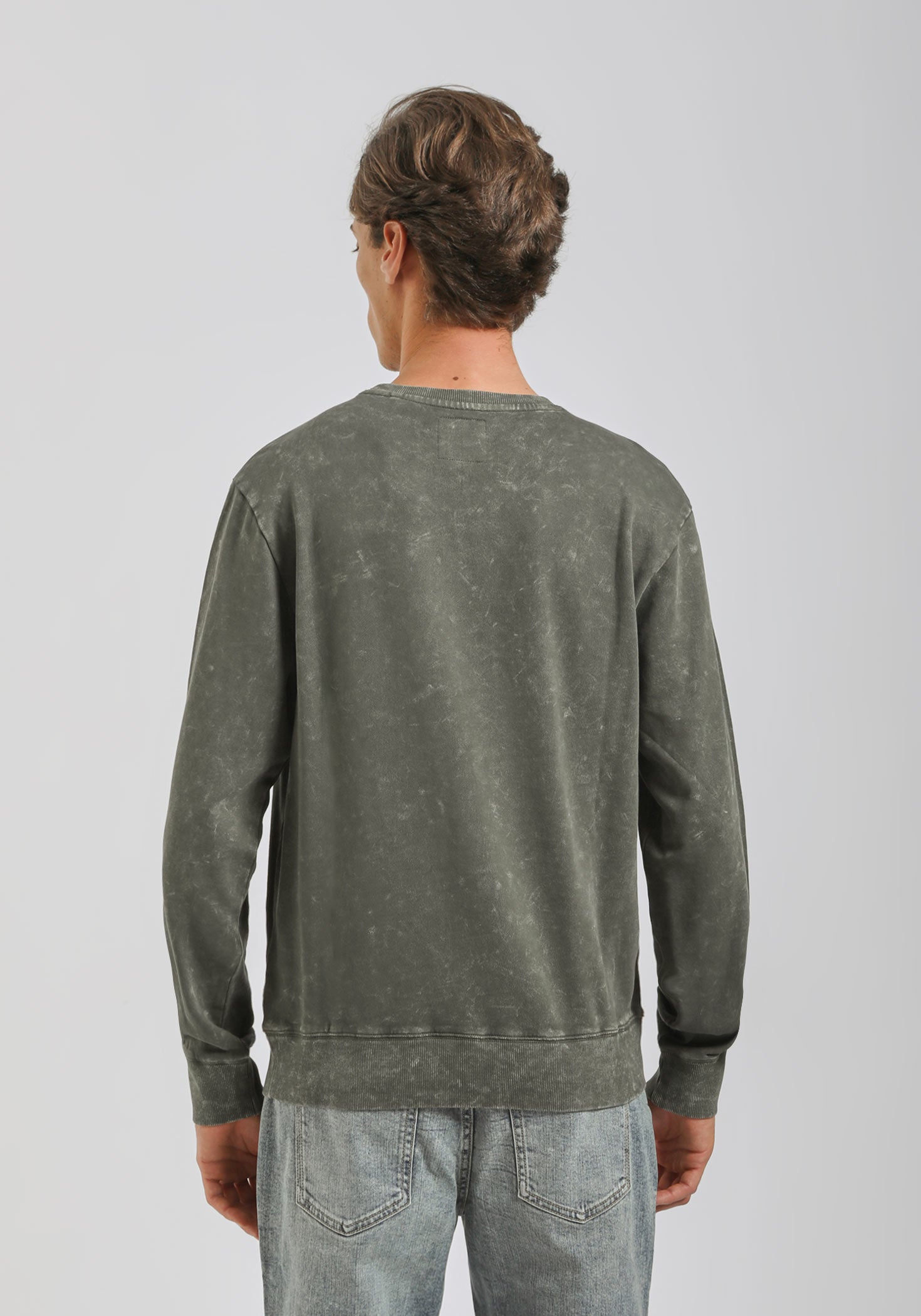 Felpa girocollo con stampa|Colore:Verde