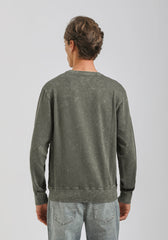 Felpa girocollo con stampa|Colore:Verde