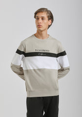 Felpa girocollo colorblock|Colore:Sabbia