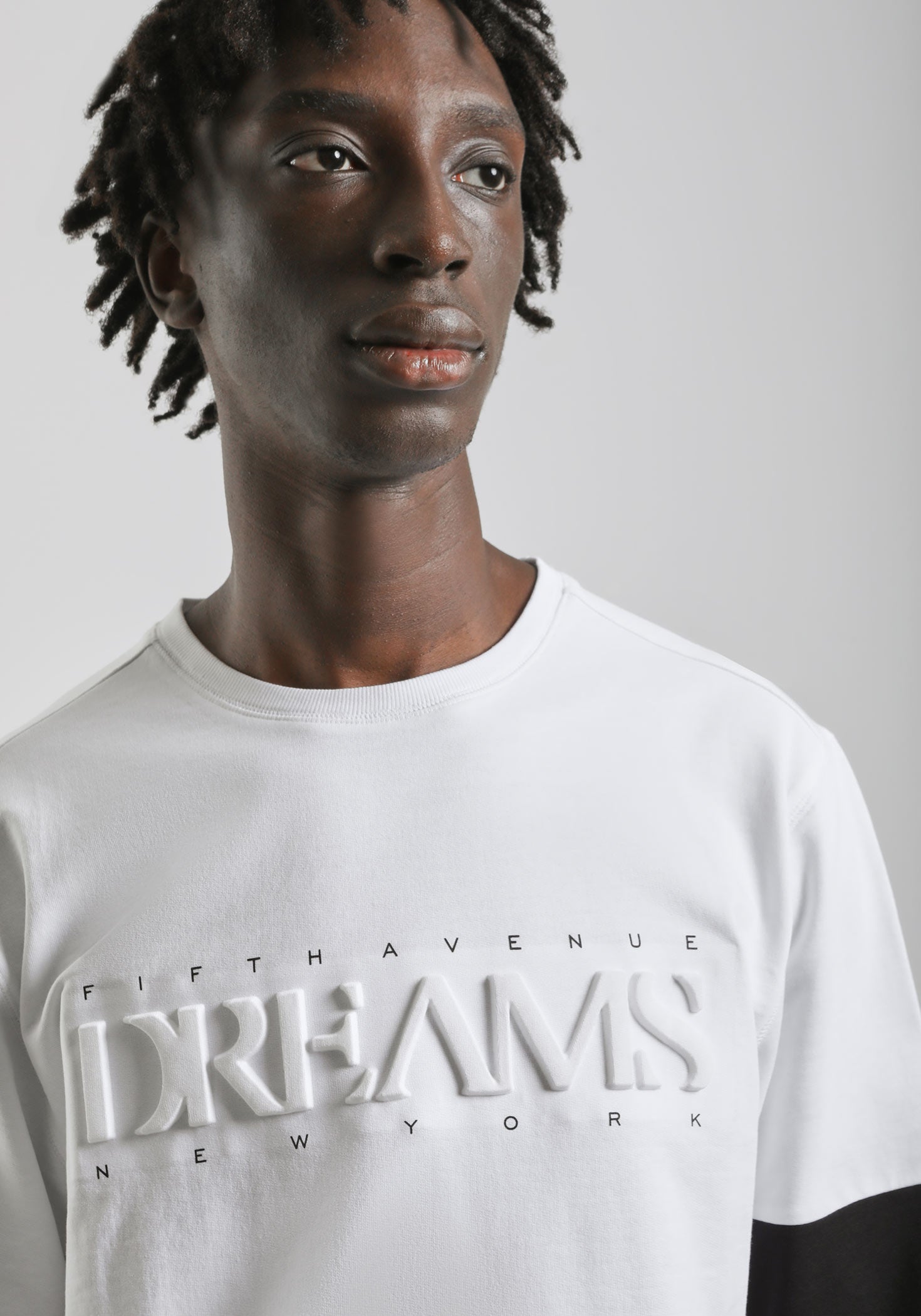 Felpa girocollo con stampa a rilievo|Colore:Bianco