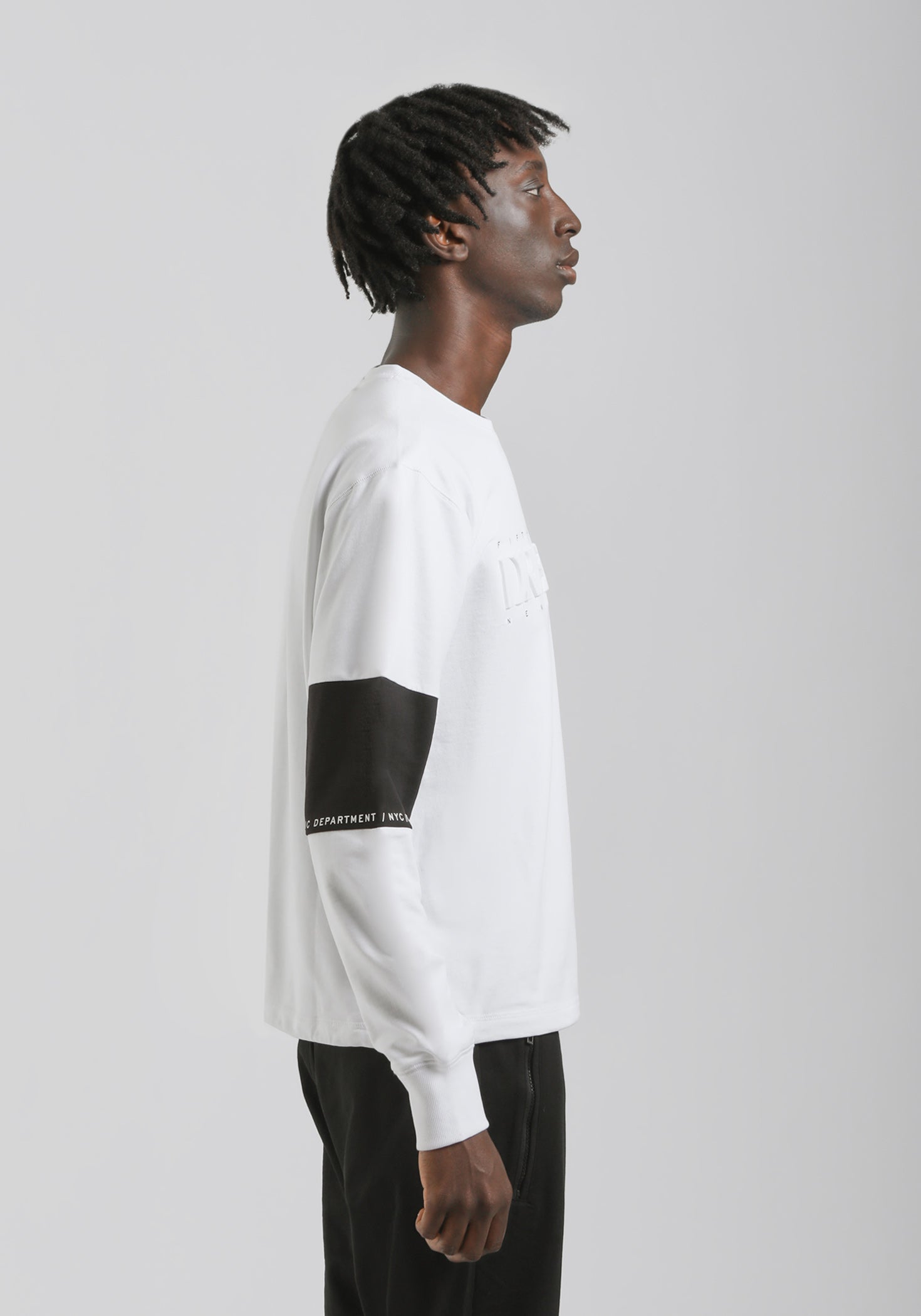 Felpa girocollo con stampa a rilievo|Colore:Bianco