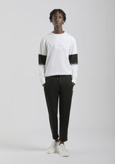 Felpa girocollo con stampa a rilievo|Colore:Bianco