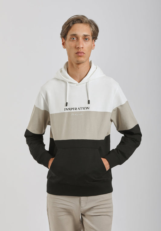 Felpa con cappuccio colorblock|Colore:Sabbia
