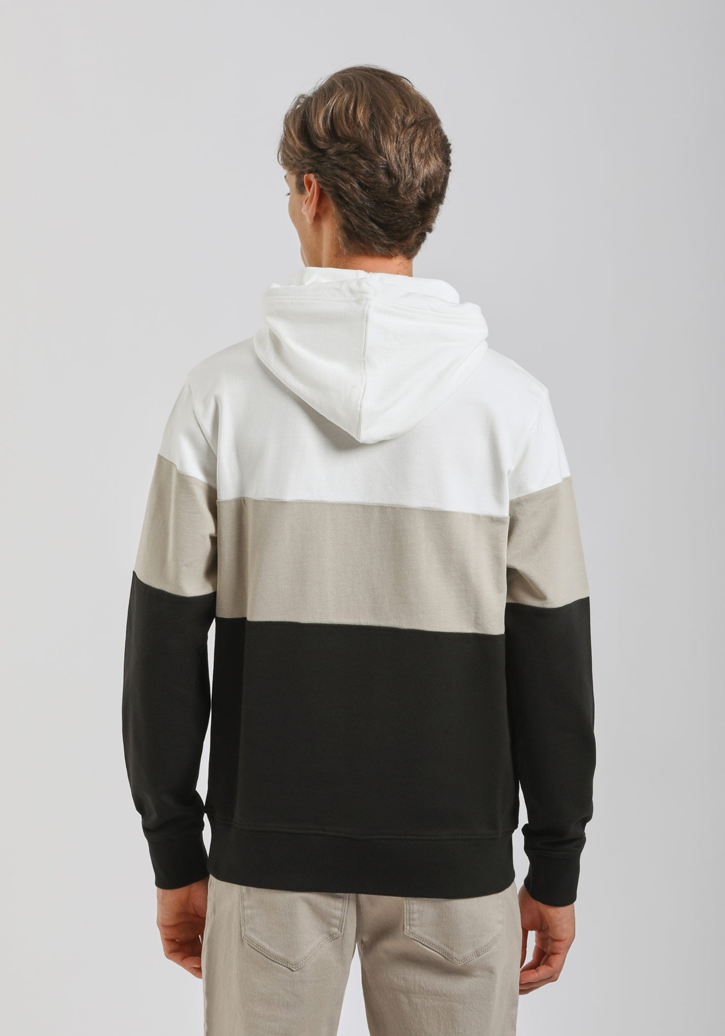 Felpa con cappuccio colorblock|Colore:Sabbia