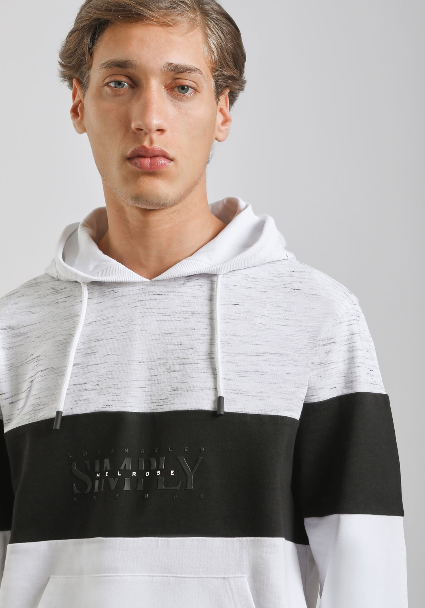 Felpa con cappuccio colorblock|Colore:Bianco tw