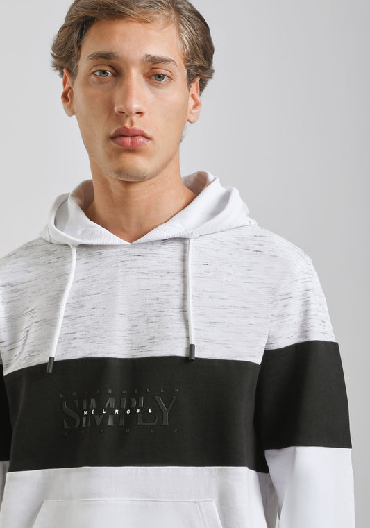 Felpa con cappuccio colorblock|Colore:Bianco tw