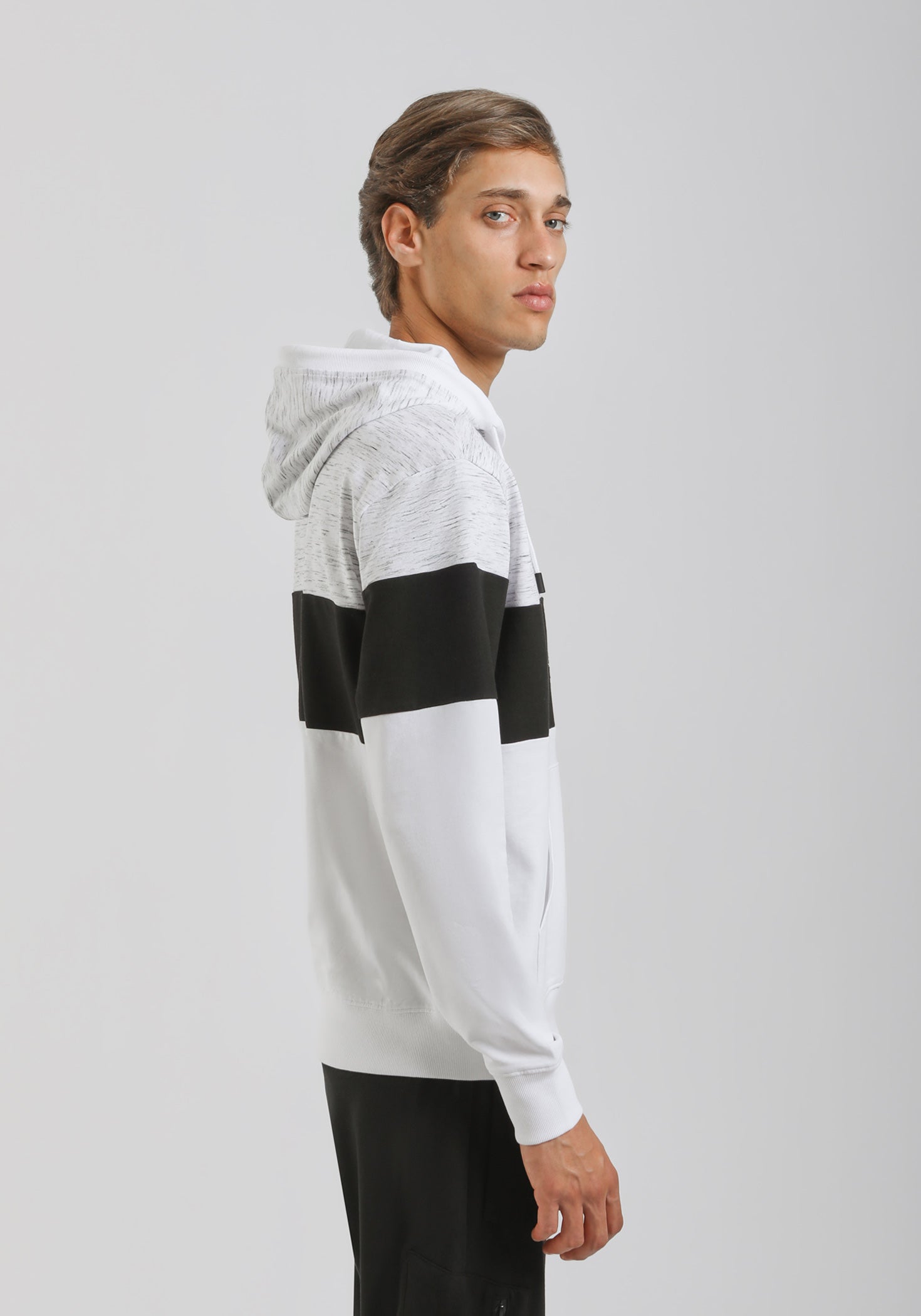 Felpa con cappuccio colorblock|Colore:Bianco tw