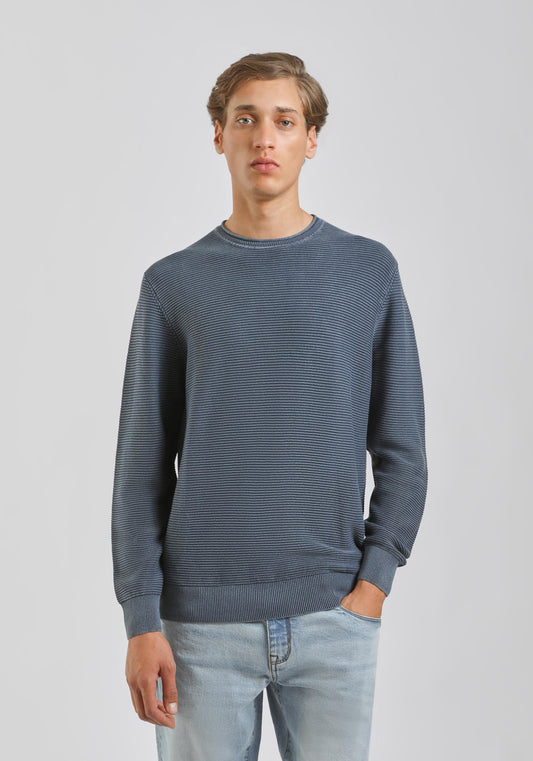 Maglia girocollo 100% cotone|Colore:Denim