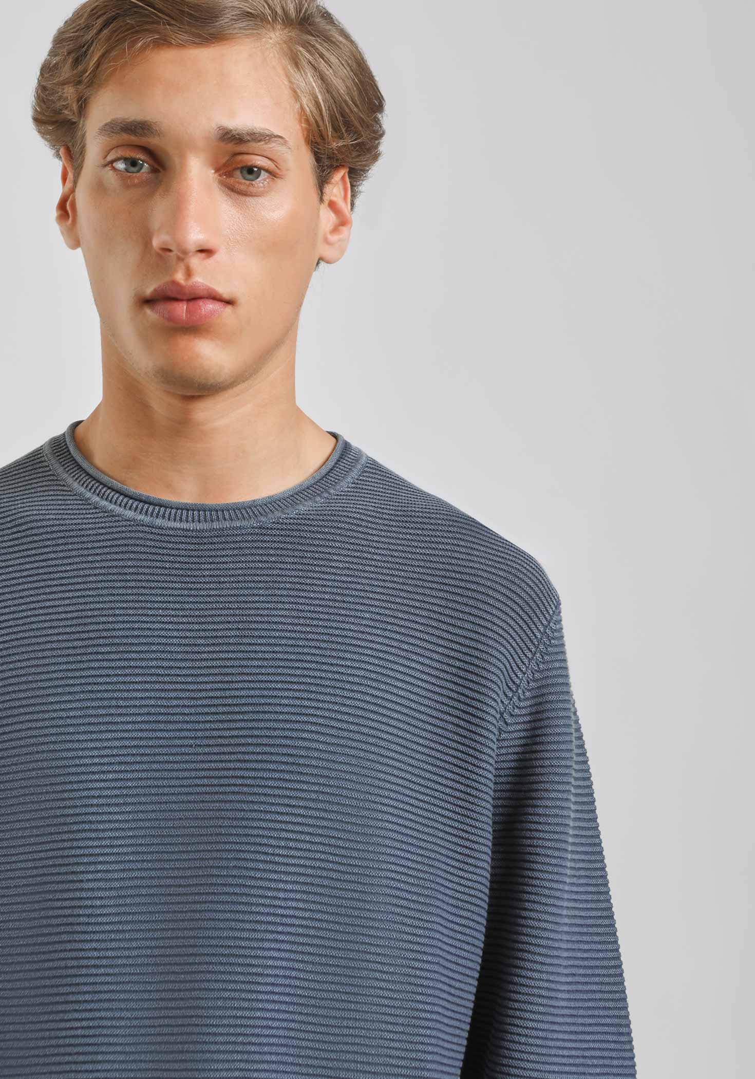 Maglia girocollo 100% cotone|Colore:Denim