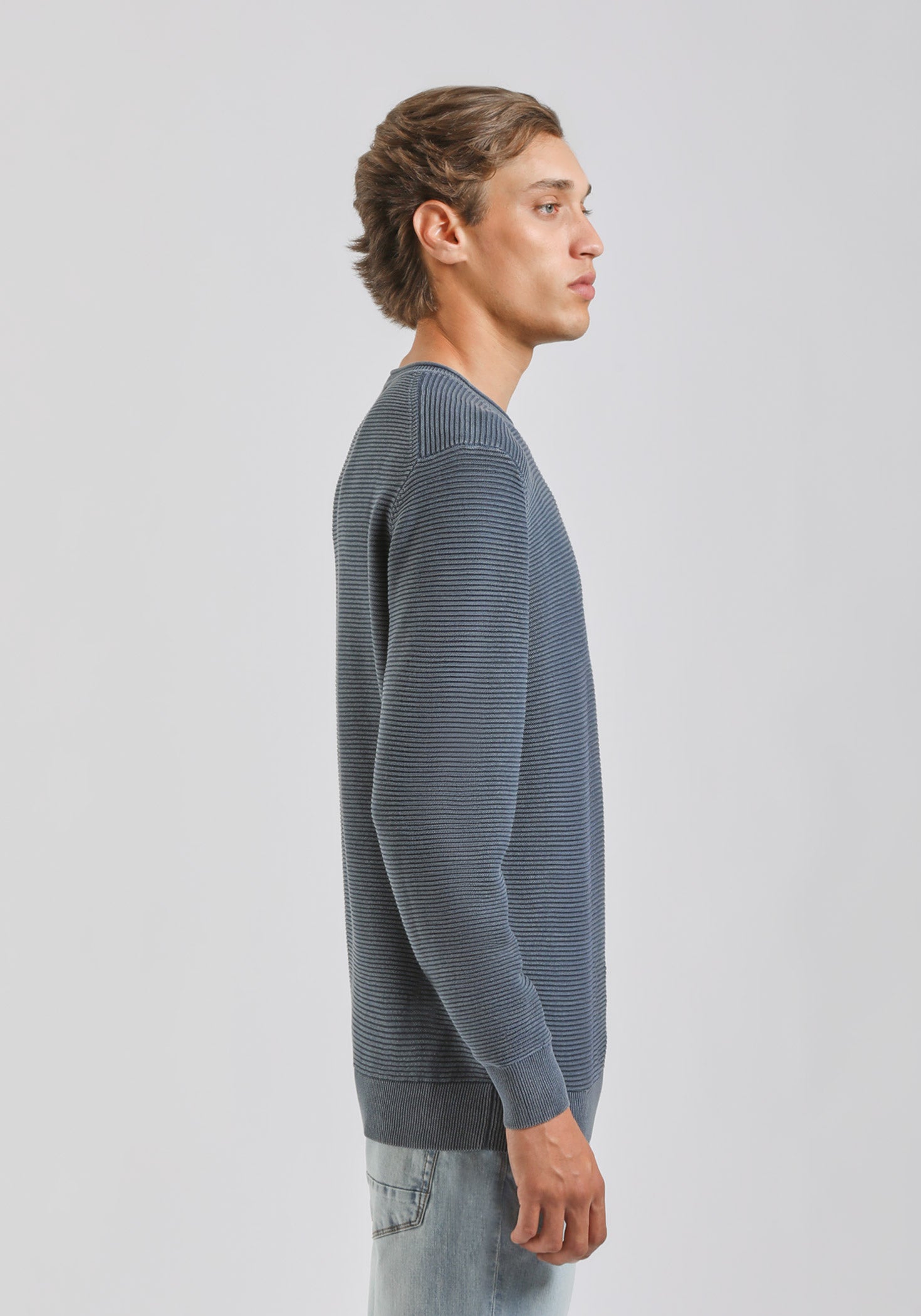 Maglia girocollo 100% cotone|Colore:Denim