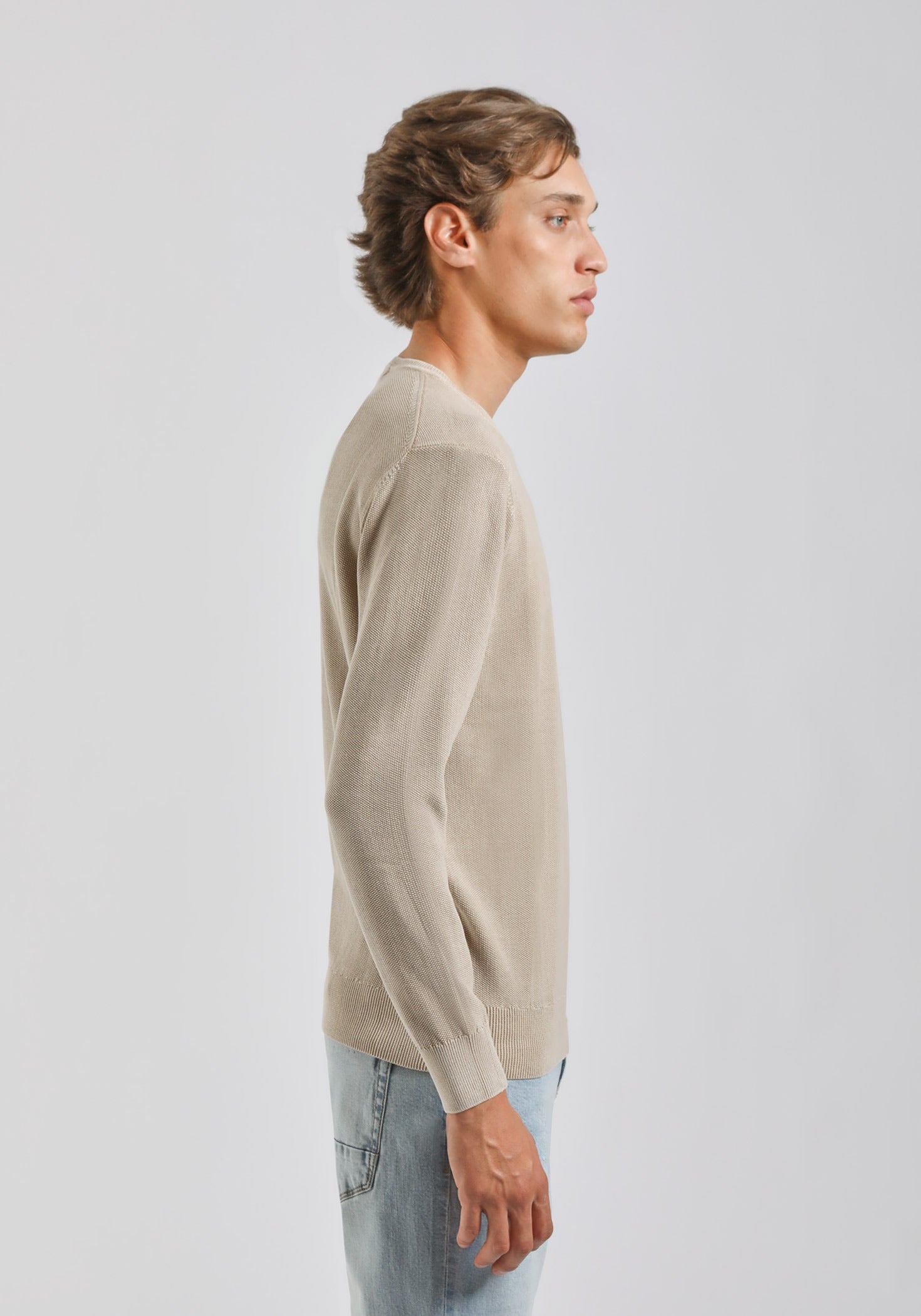 Maglia girocollo 100% cotone|Colore:Sabbia