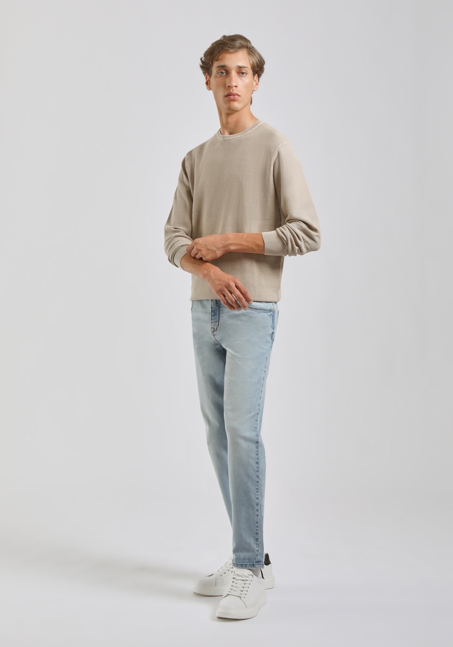 Maglia girocollo 100% cotone|Colore:Sabbia