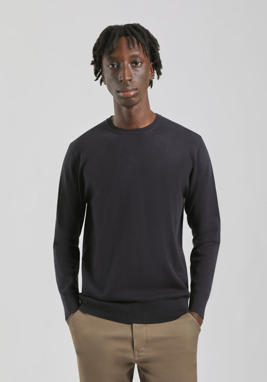 Maglia girocollo tinta unita|Colore:Blue