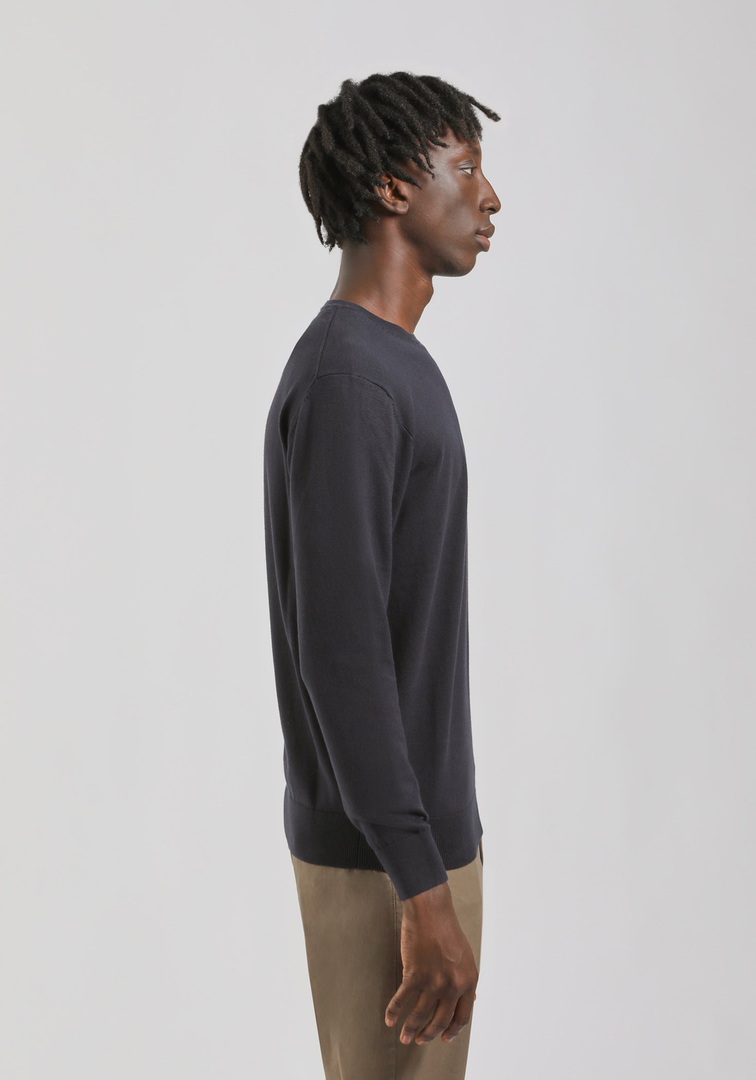 Maglia girocollo tinta unita|Colore:Blue