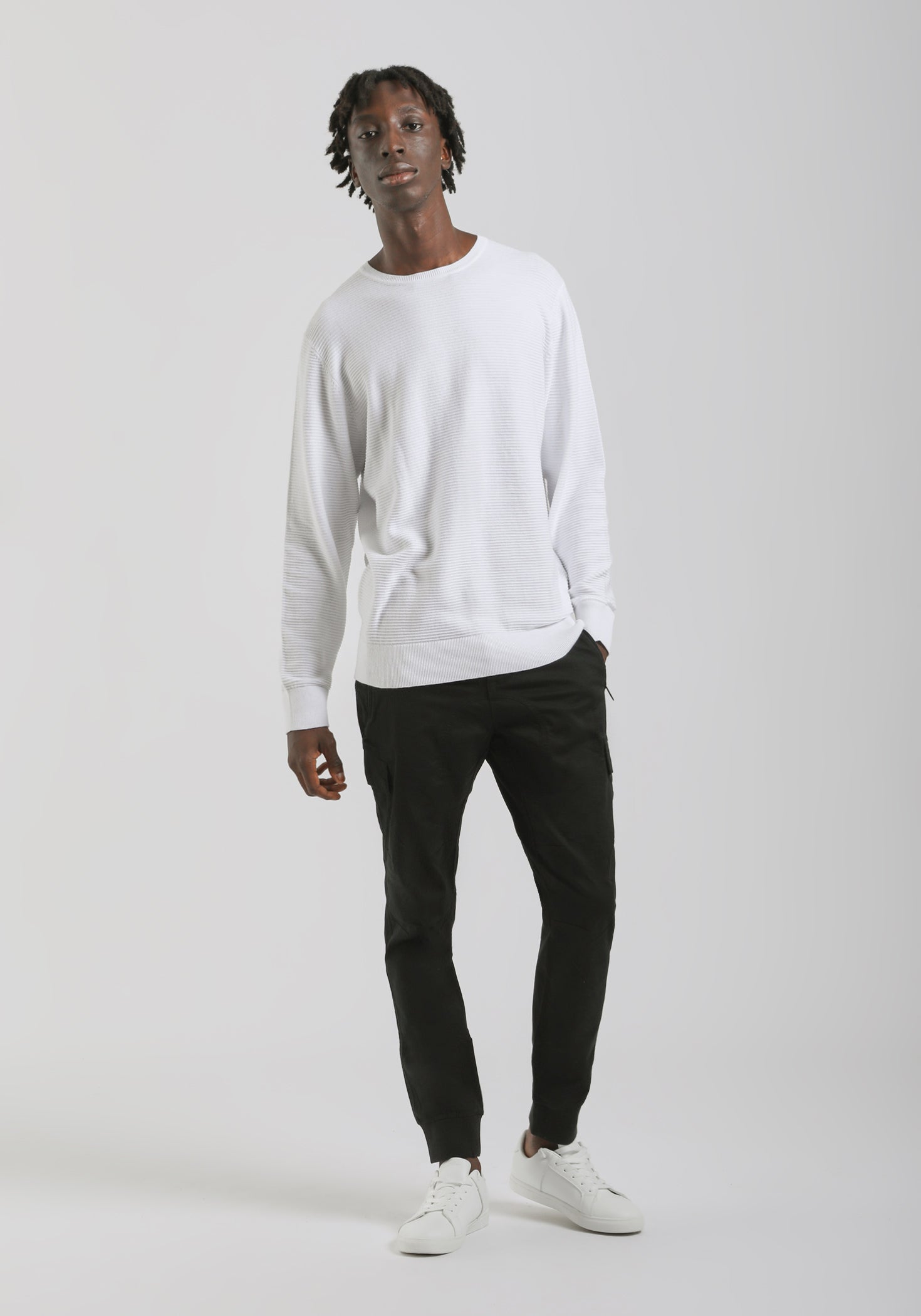 Maglia girocollo in cotone|Colore:Bianco