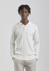 Polo manica lunga con bottoni|Colore:Ecrù