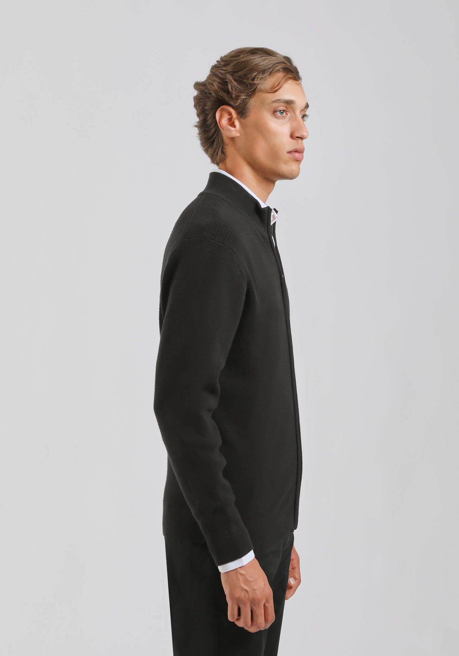 Cardigan con zip|Colore:Nero