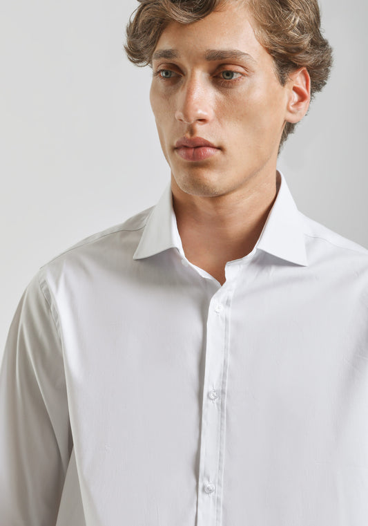 Camicia manica lunga in cotone|Colore:Bianco