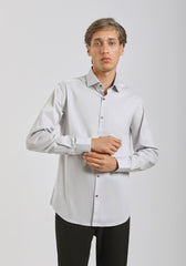 Camicia manica lunga in cotone|Colore:Grigio perla