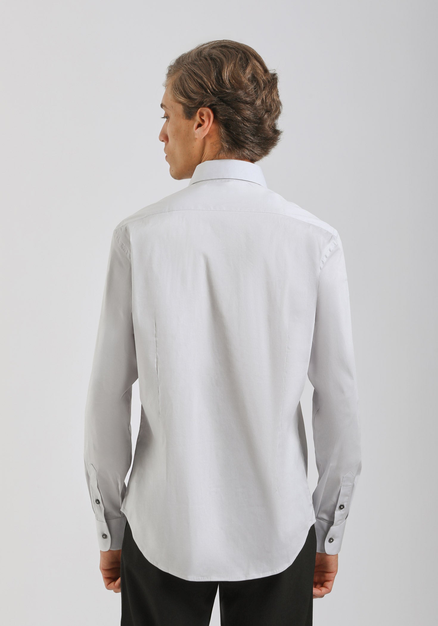 Camicia manica lunga in cotone|Colore:Grigio perla