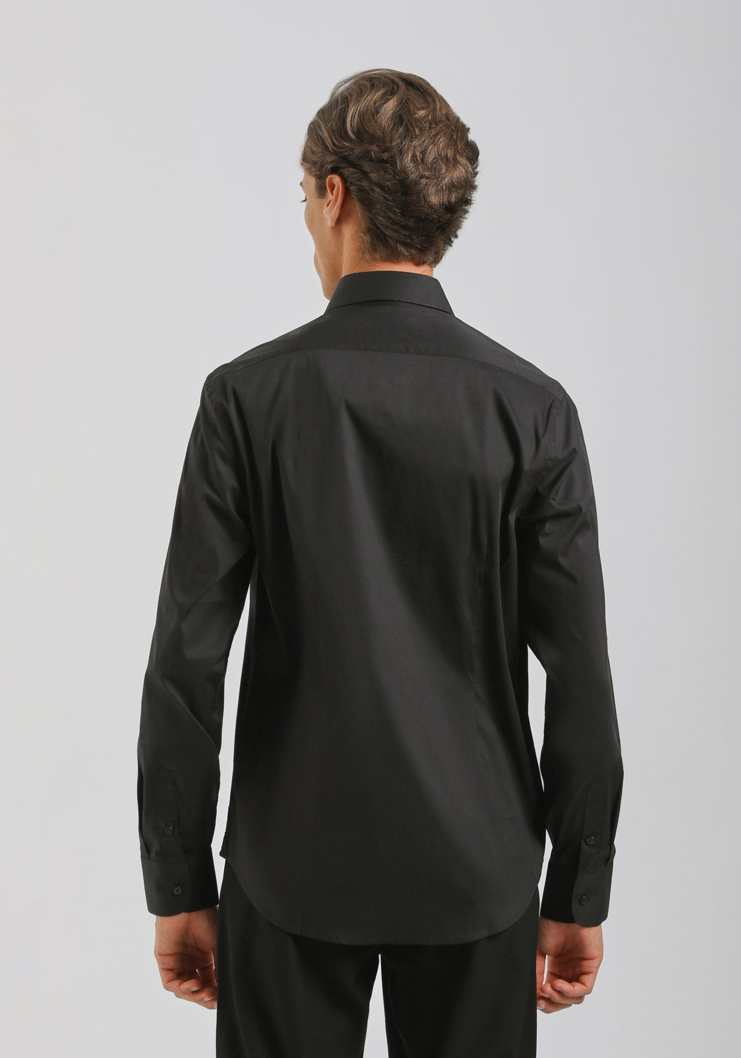Camicia manica lunga in cotone|Colore:Nero