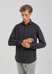 Camicia manica lunga tinta unita|Colore:Blue