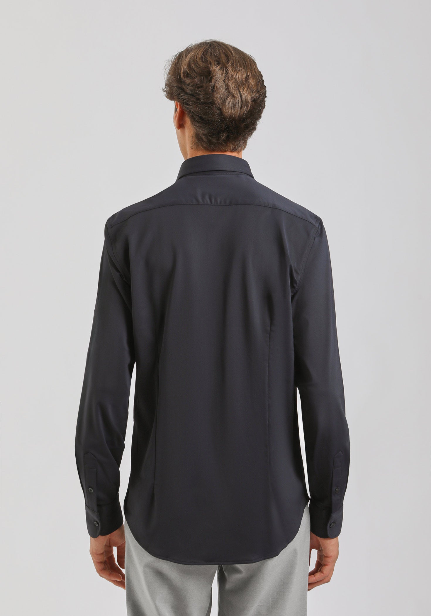 Camicia manica lunga tinta unita|Colore:Blue